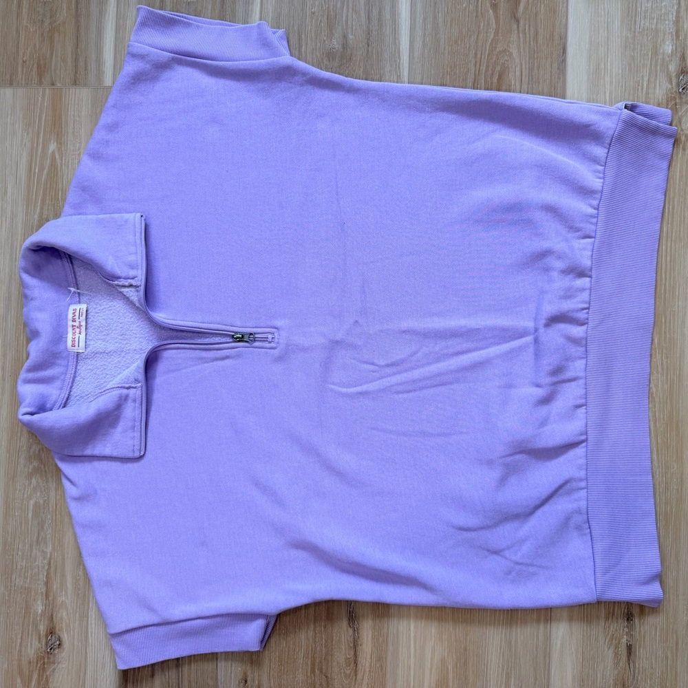 Discount Divas Half Zip Short Sleeve Pullover - Lavendar